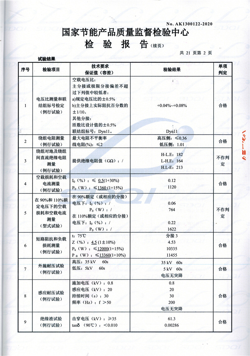 高低压试验报告-S11-1250元谋元谋元谋油浸式变压器-2.jpg